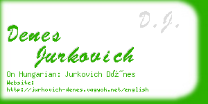 denes jurkovich business card